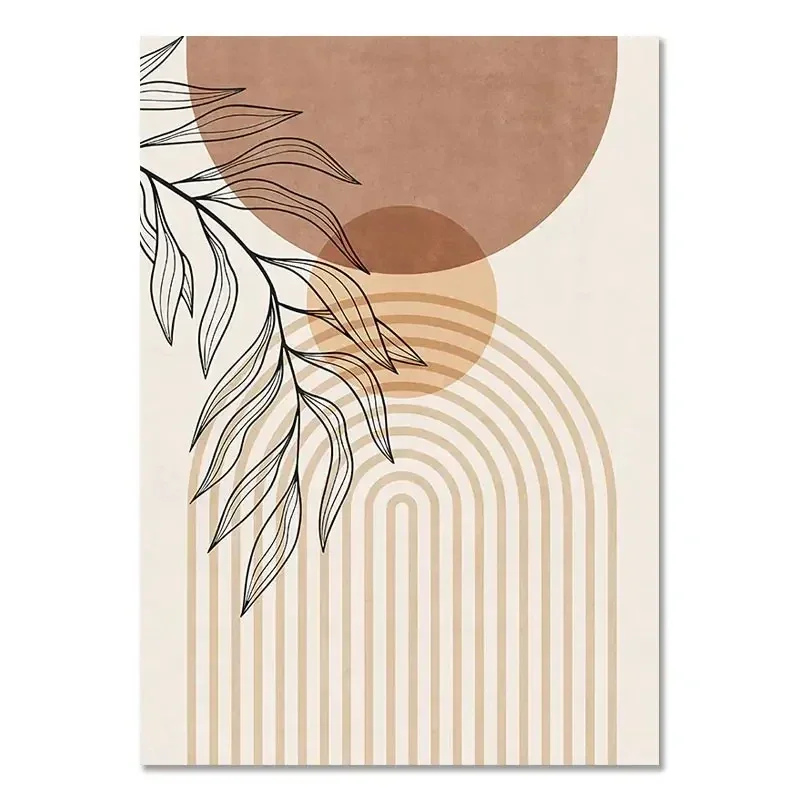 Plakat boho - minimalistyczny liść Wzór 1
