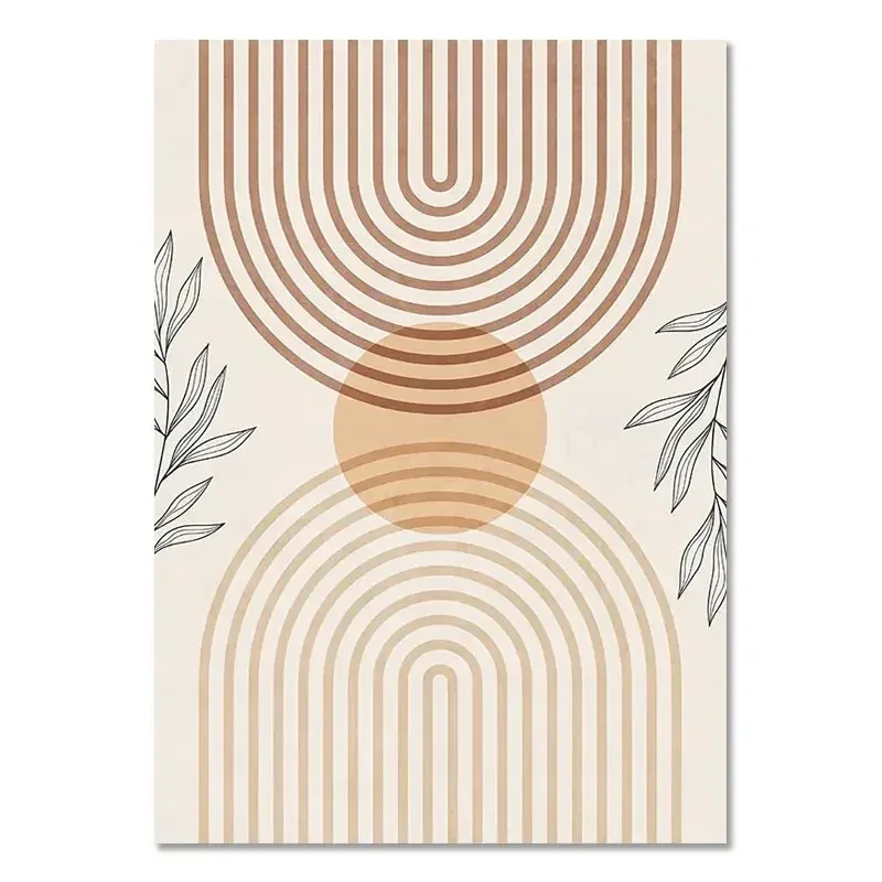 Plakat boho - minimalistyczny liść Wzór 3