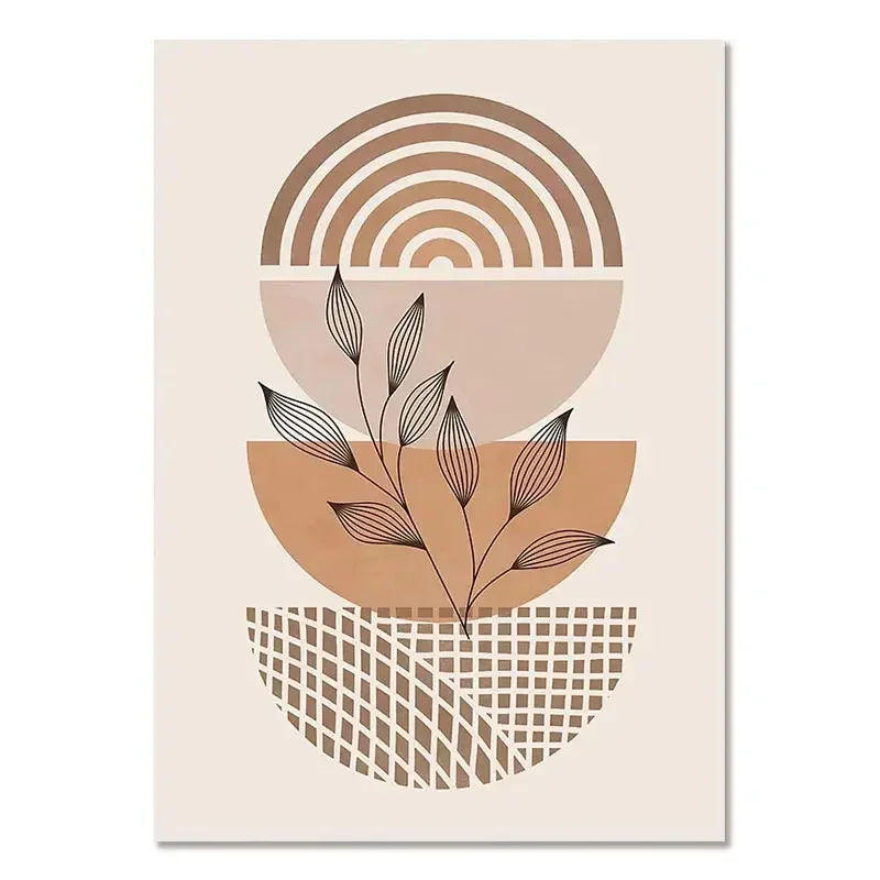 Plakat boho - minimalistyczny liść Wzór 4