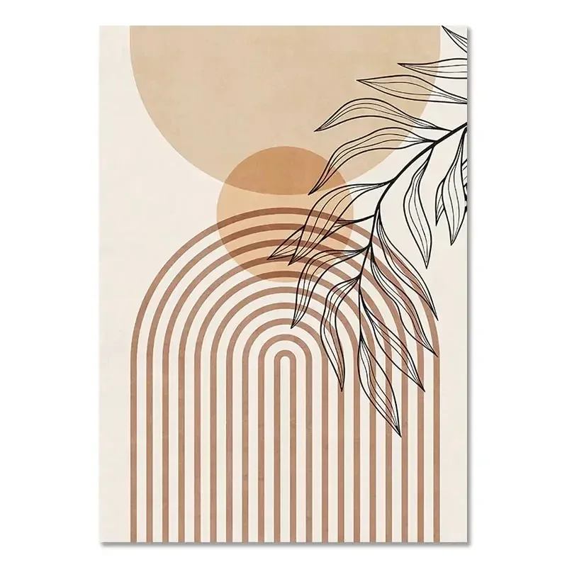 Plakat boho - minimalistyczny liść Wzór 6