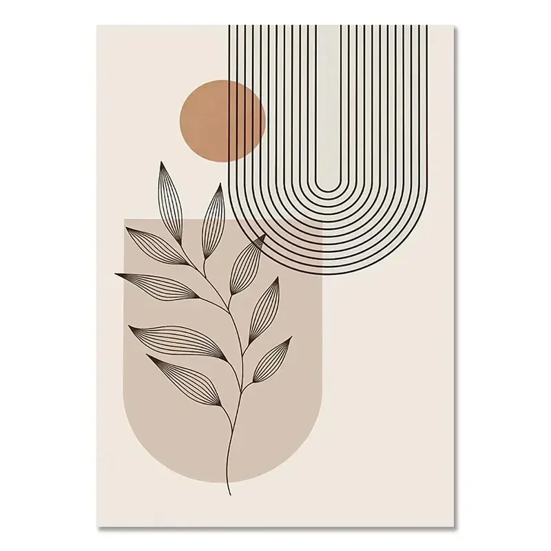 Plakat boho - minimalistyczny liść Wzór 8