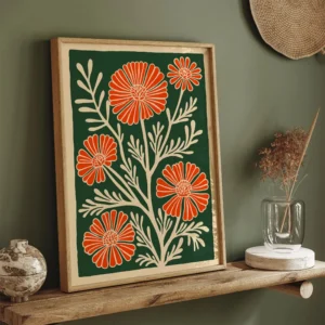 Plakat boho z monsterą - tropikalny liść retro Biały