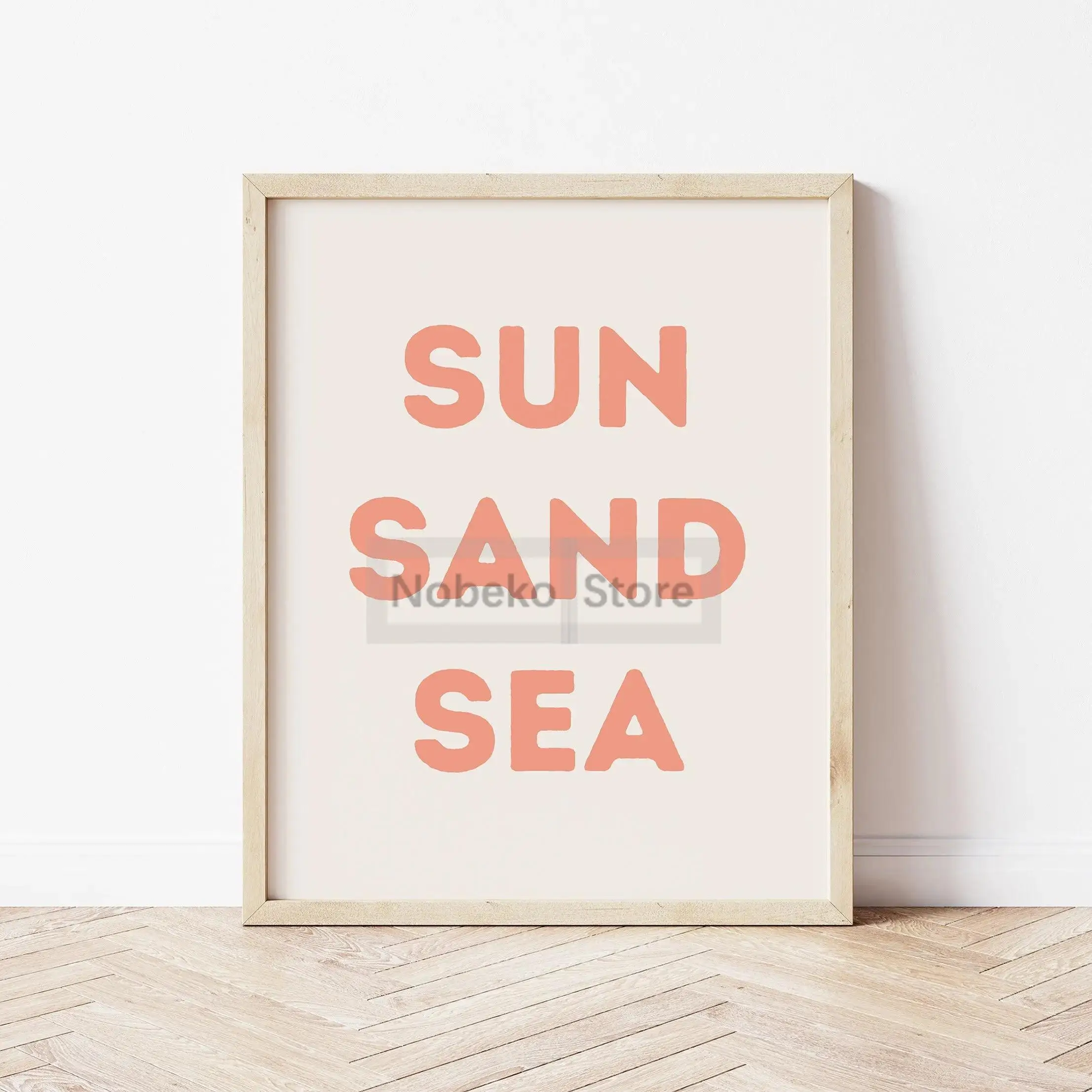 Plakat boho plaża i surfing - cytat letni Fioletowy/фиолетовый