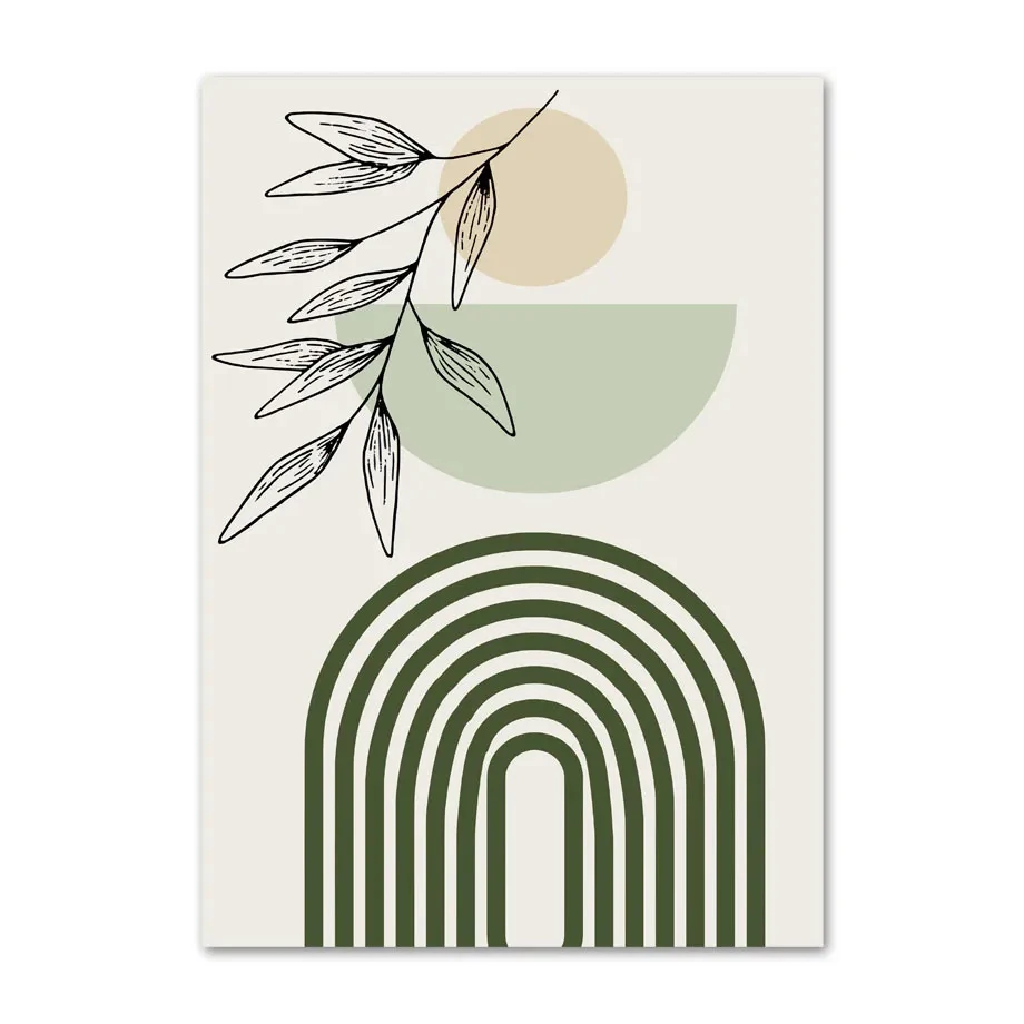 Plakat boho z roślinami w odcieniu szałwii Cj51922