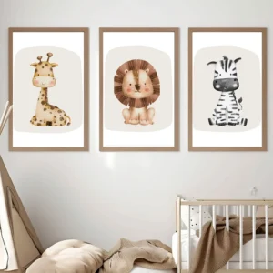 Boho plakaty safari ze zwierzętami Niebieski