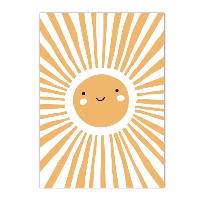 Plakat boho tęcza i księżyc do pokoju dziecięcego Wzór 8