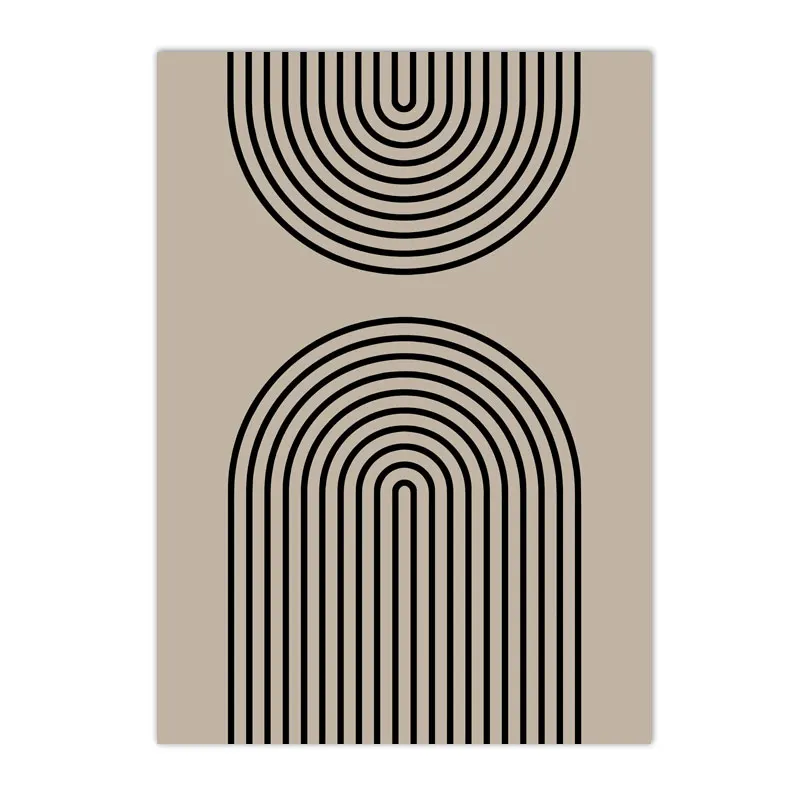 Plakat boho abstrakcyjna tęcza line art Wzór 4
