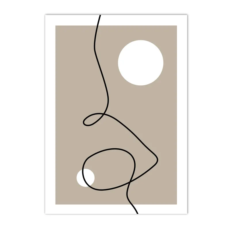 Plakat boho abstrakcyjna tęcza line art Wzór 8