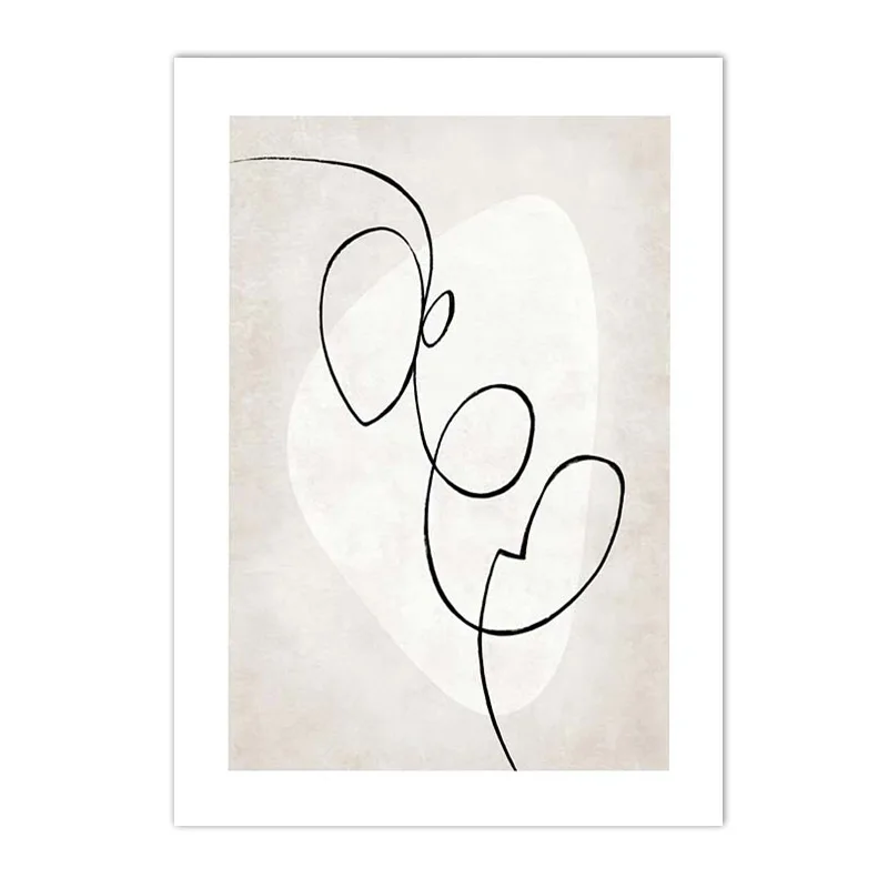 Plakat boho - trawy, trzciny i pejzaż nad jeziorem Wzór 8