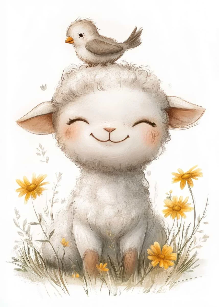 Plakat boho zwierzęta - ilustracje dla dzieci Czarny
