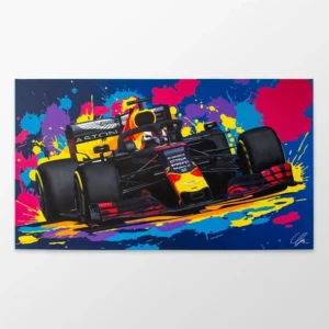 Bolid F1 - kolorowy plakat graffiti Burgundia
