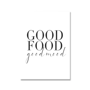 Plakat Bon Appetit Cytat do Kuchni Czarno-Biały Wzór 1