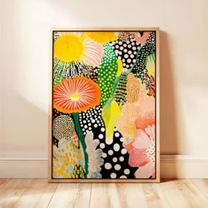 Plakat botaniczny w stylu Yayoi Kusama Wzór 1