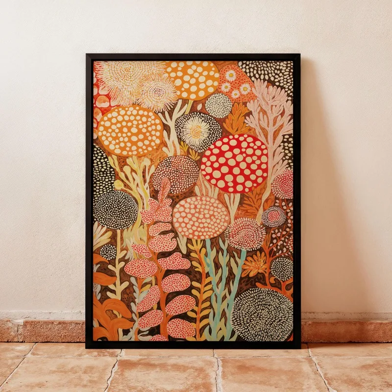 Plakat botaniczny w stylu Yayoi Kusama Wzór 10