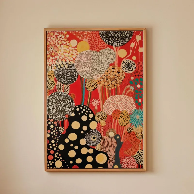 Plakat botaniczny w stylu Yayoi Kusama Wzór 12