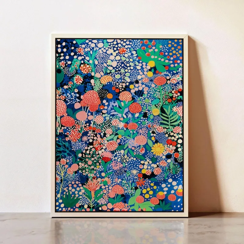 Plakat botaniczny w stylu Yayoi Kusama Wzór 3