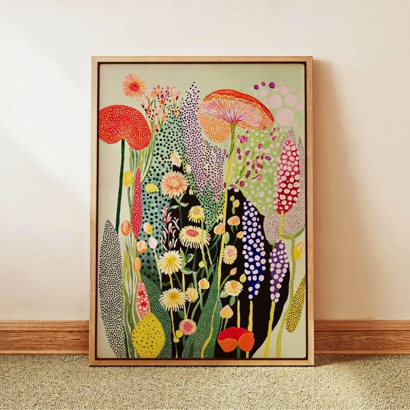 Plakat botaniczny w stylu Yayoi Kusama Wzór 4