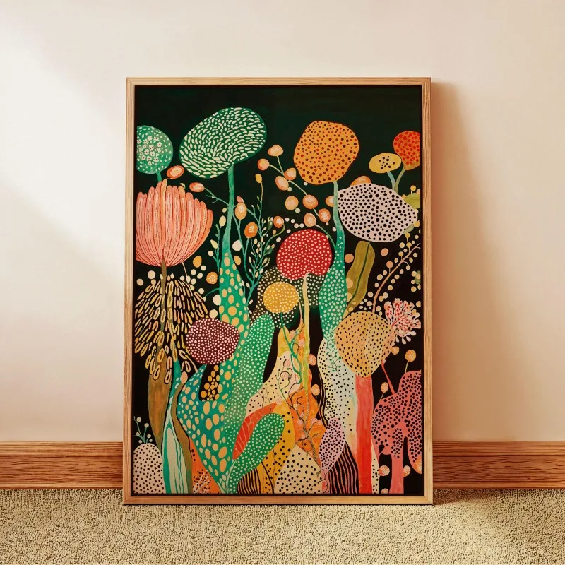 Plakat botaniczny w stylu Yayoi Kusama Wzór 5