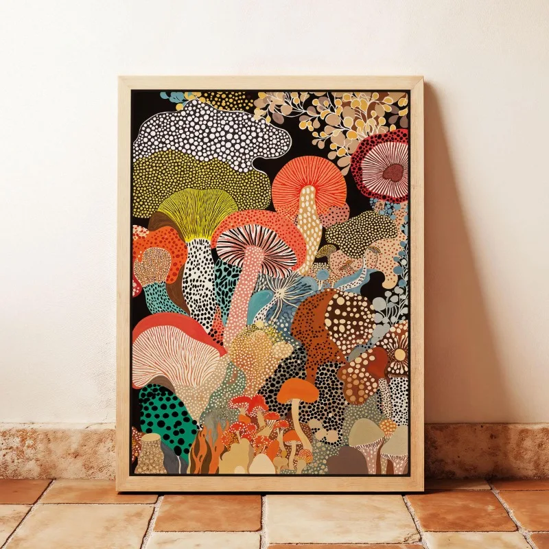 Plakat botaniczny w stylu Yayoi Kusama Wzór 6