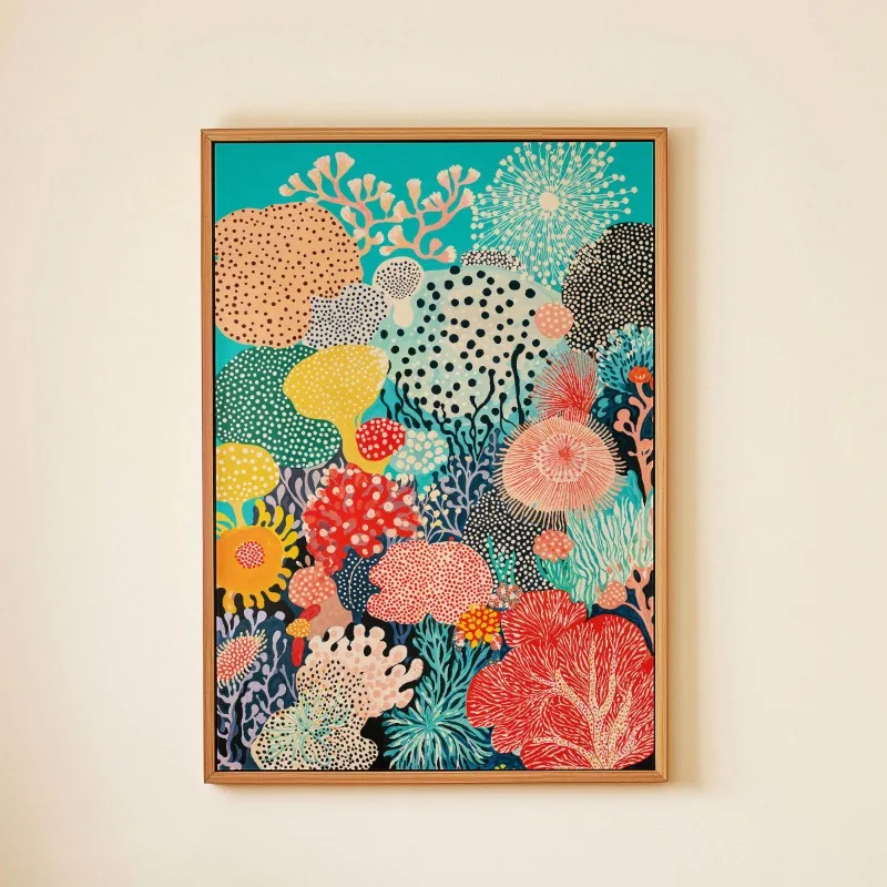 Plakat botaniczny w stylu Yayoi Kusama Wzór 8