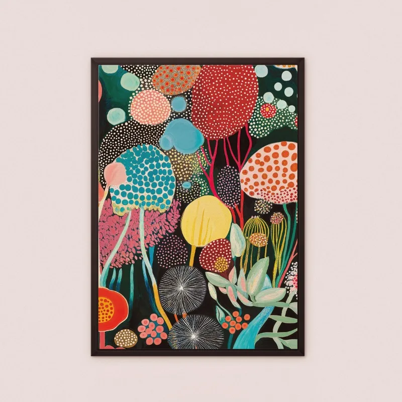Plakat botaniczny w stylu Yayoi Kusama Wzór 9