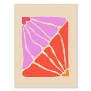 Plakat botaniczny kwiat vintage Burgundia
