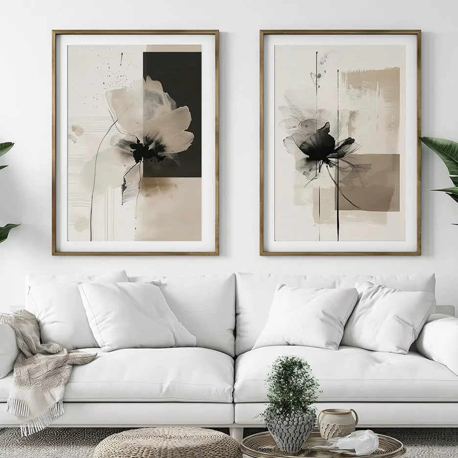 Plakat botaniczny kwiatowy w stylu vintage Wzór 1