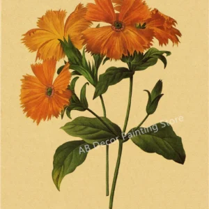 53 rodzaje kwiatów - botaniczny plakat retro Zielony