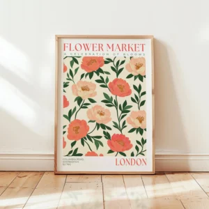 Plakat botaniczny kwiaty i rośliny do salonu Wzór 1