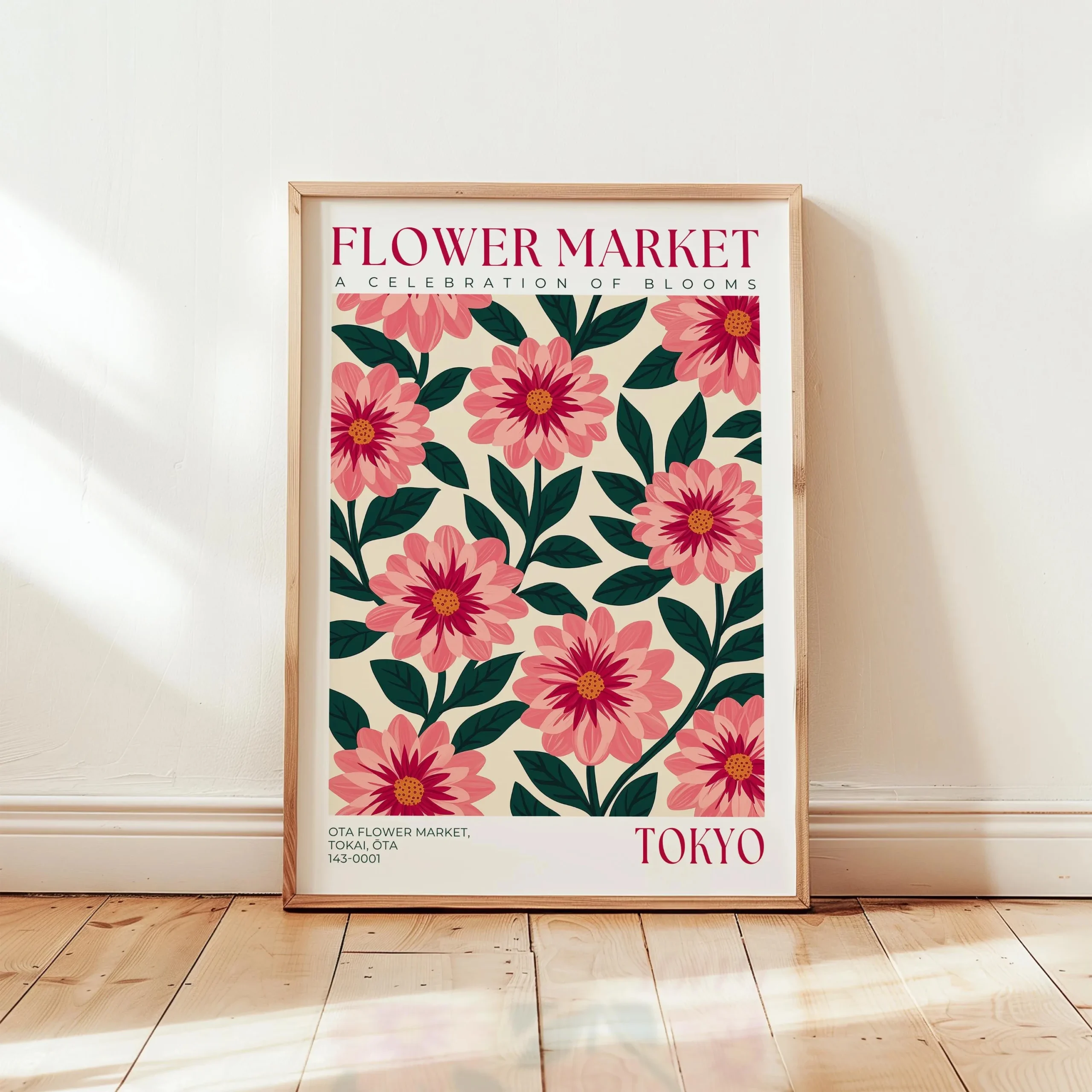 Plakat botaniczny kwiaty i rośliny do salonu Wzór 6
