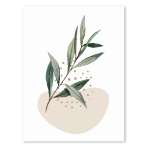 Plakat botaniczny liście – zielona grafika boho Wzór 1