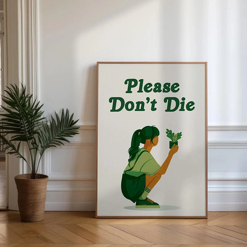 Plakat botaniczny - zielone liście roślin Wzór 1