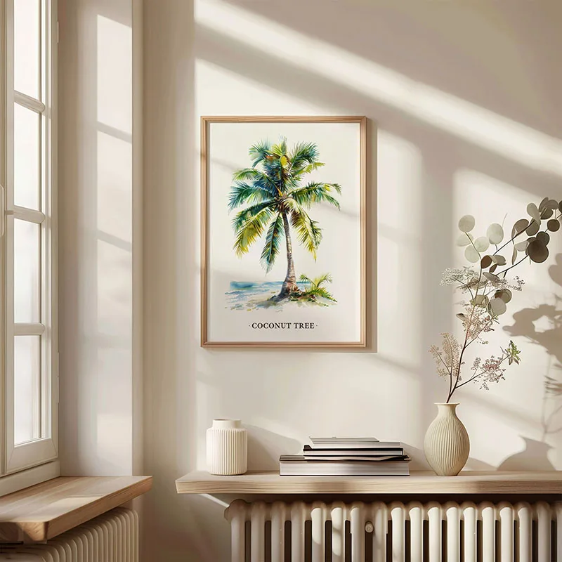Plakat botaniczny - zielone liście roślin Wzór 2