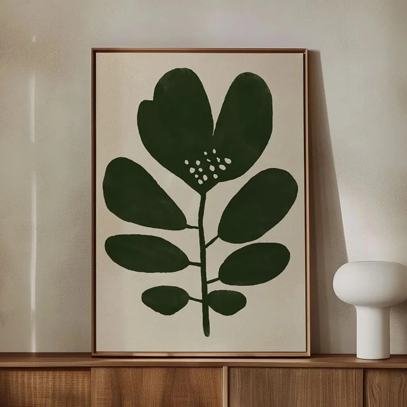 Plakat botaniczny - zielone liście roślin Wzór 5