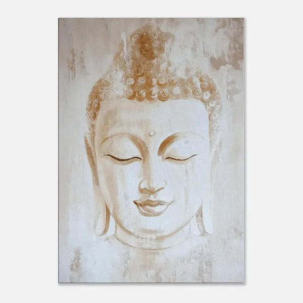 Plakat Budda Biało-Złoty Minimalizm Zen Burgundia