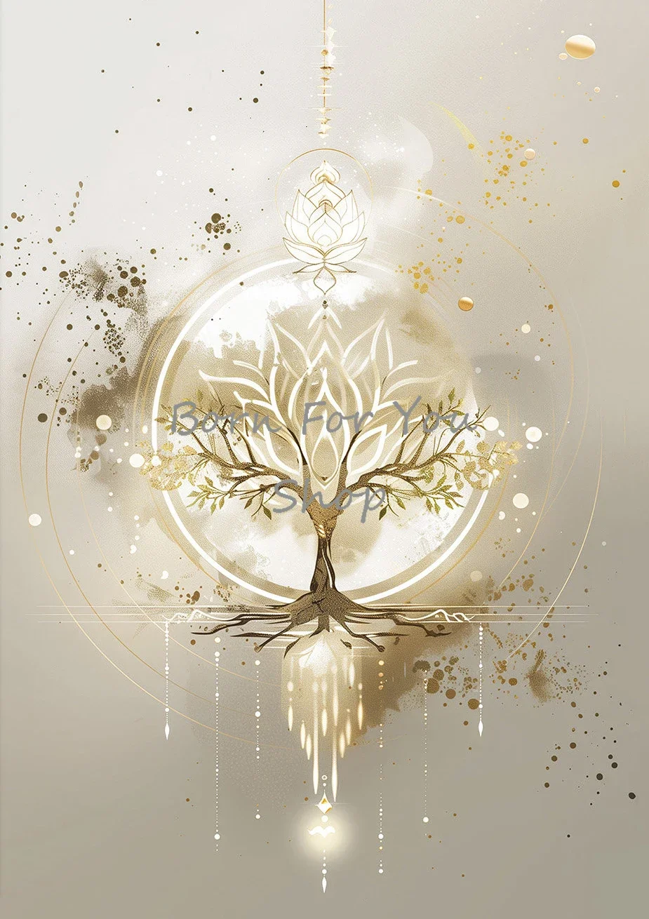 Plakat Budda i kwiat lotosu Burgundia