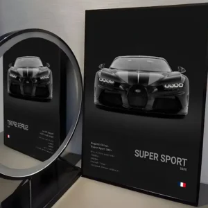 Plakat Bugatti Veyron supersamochód Czarny2