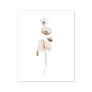 Plakat z bukietem kwiatów – akwarela ikebana Wzór 1