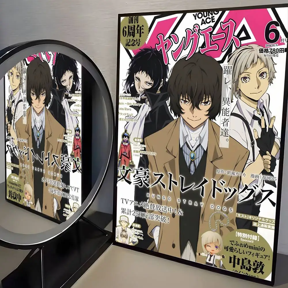 Bungo Stray Dogs - plakat anime vintage Burgundia
