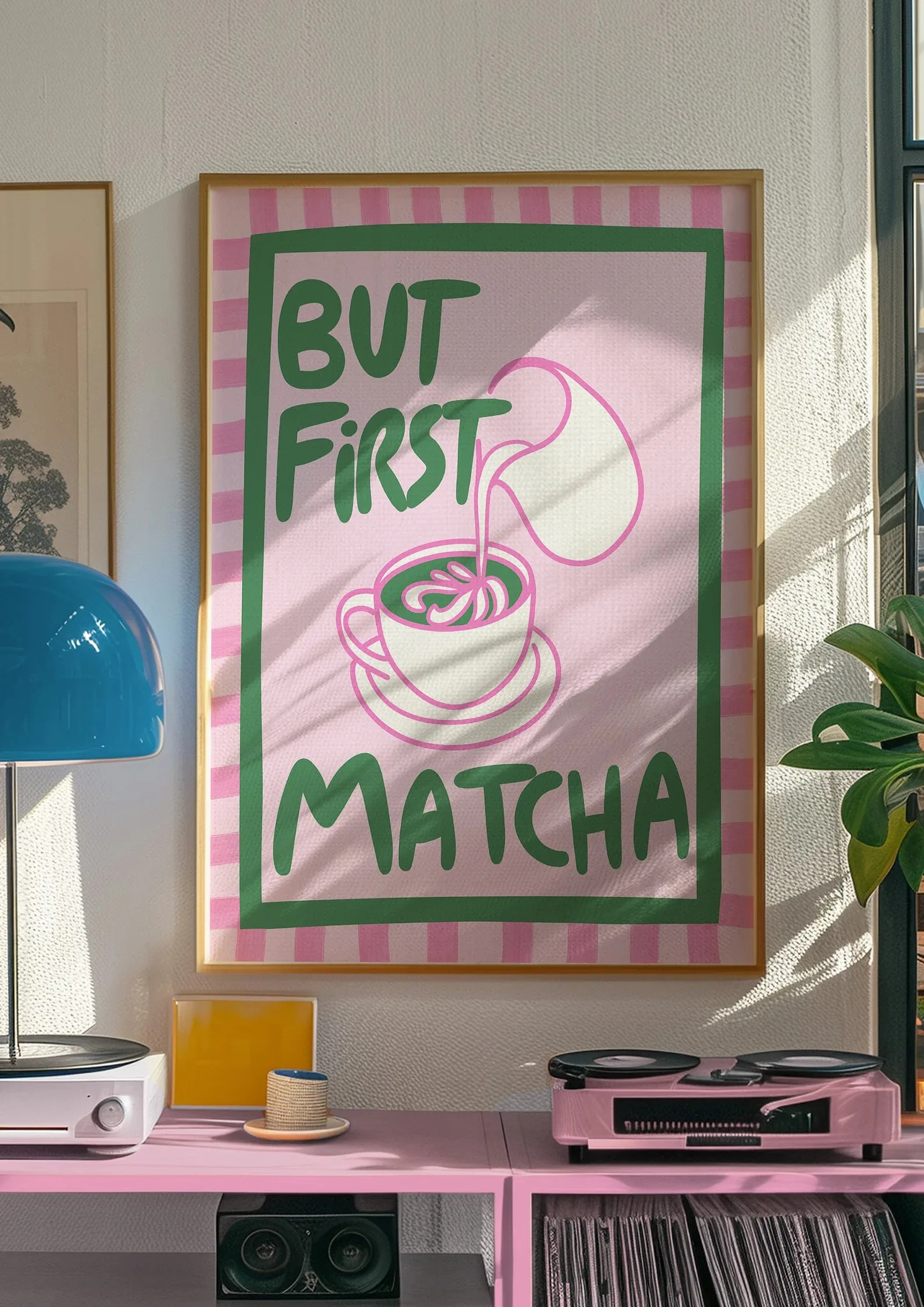 But First Cafecito - minimalistyczny plakat z napisem do kuchni Wzór 4