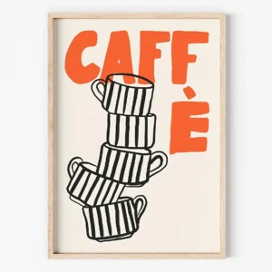 Caffé - plakat w stylu włoskiej kawiarni do kuchni Wzór 1