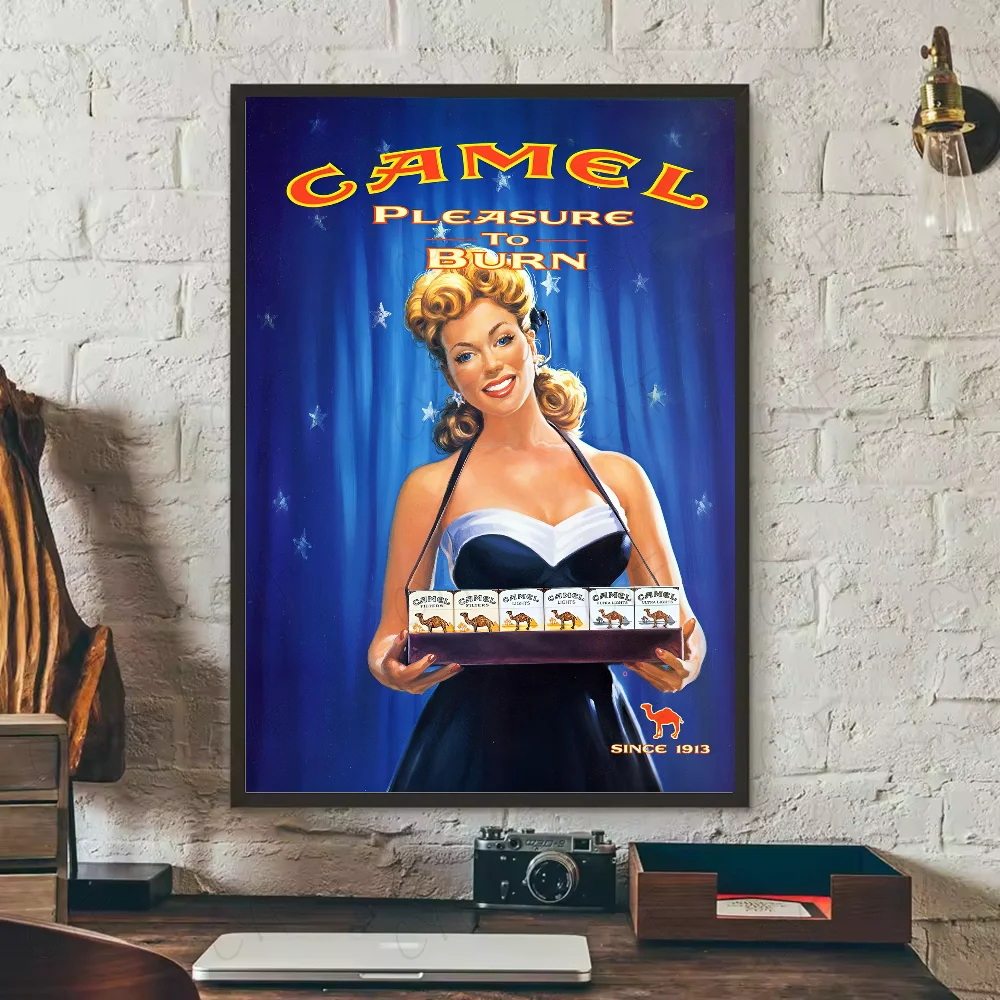 Camel - vintage plakat reklamowy retro Czarny