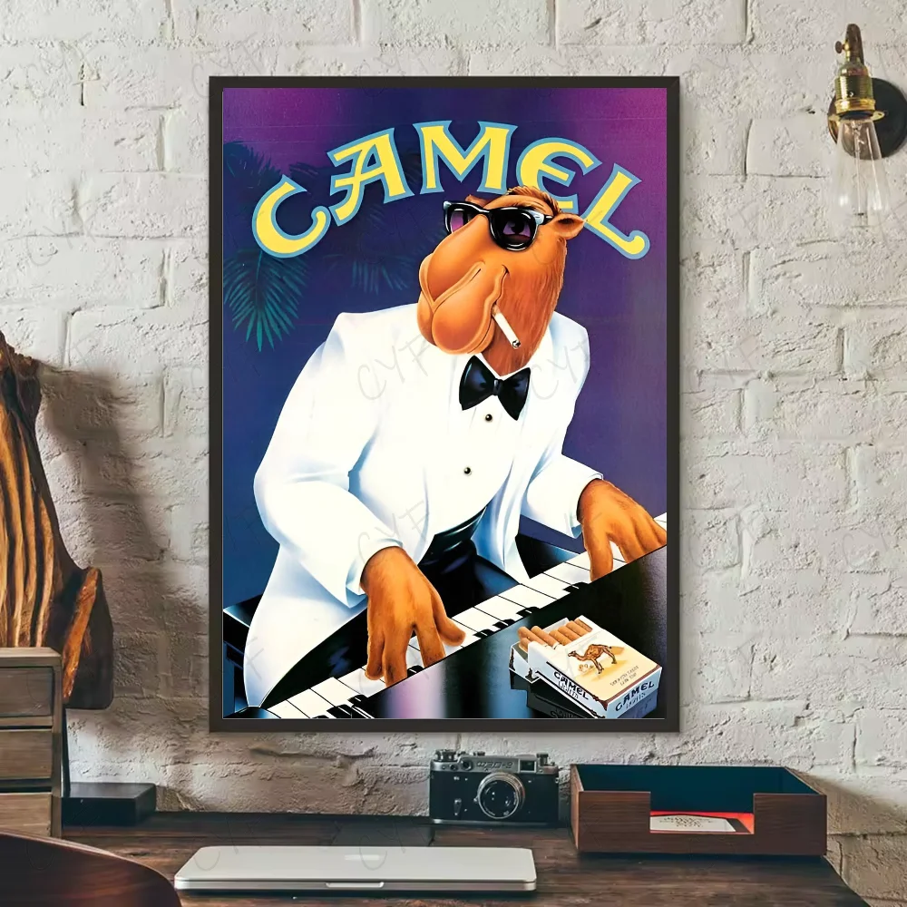 Camel - vintage plakat reklamowy retro Fioletowy