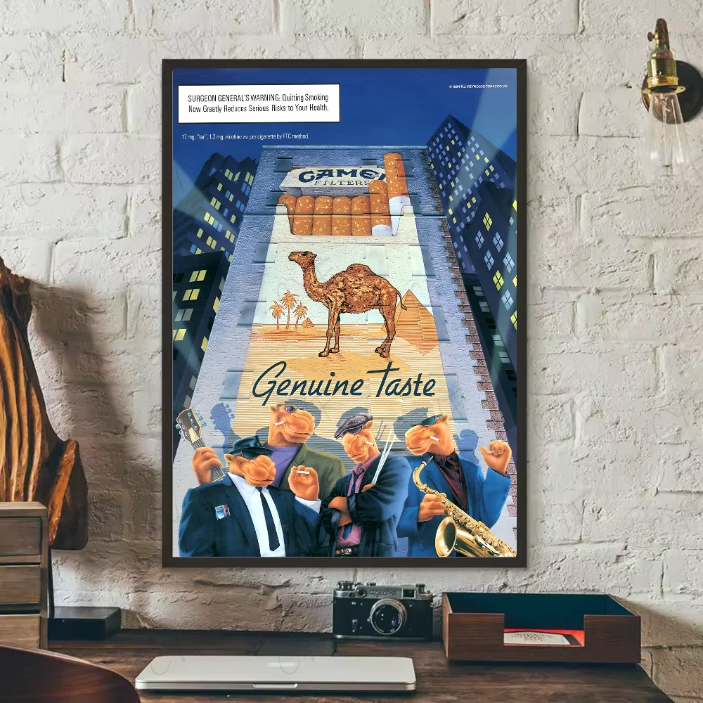 Camel - vintage plakat reklamowy retro Srebrny