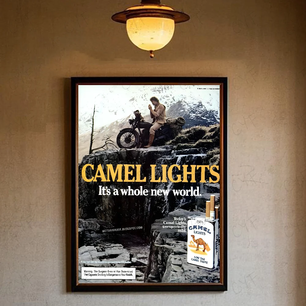 Camel - klasyczny plakat reklamowy w stylu vintage Biały