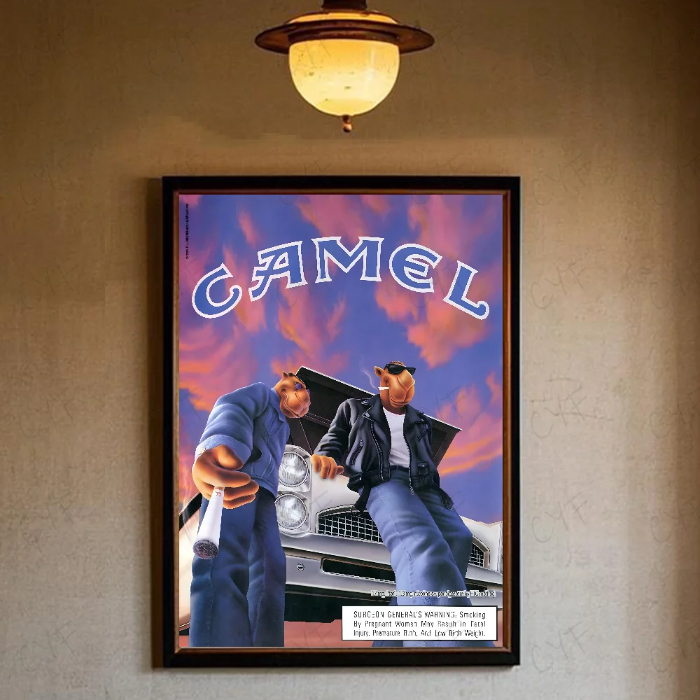 Camel - klasyczny plakat reklamowy w stylu vintage Ciemnoszary