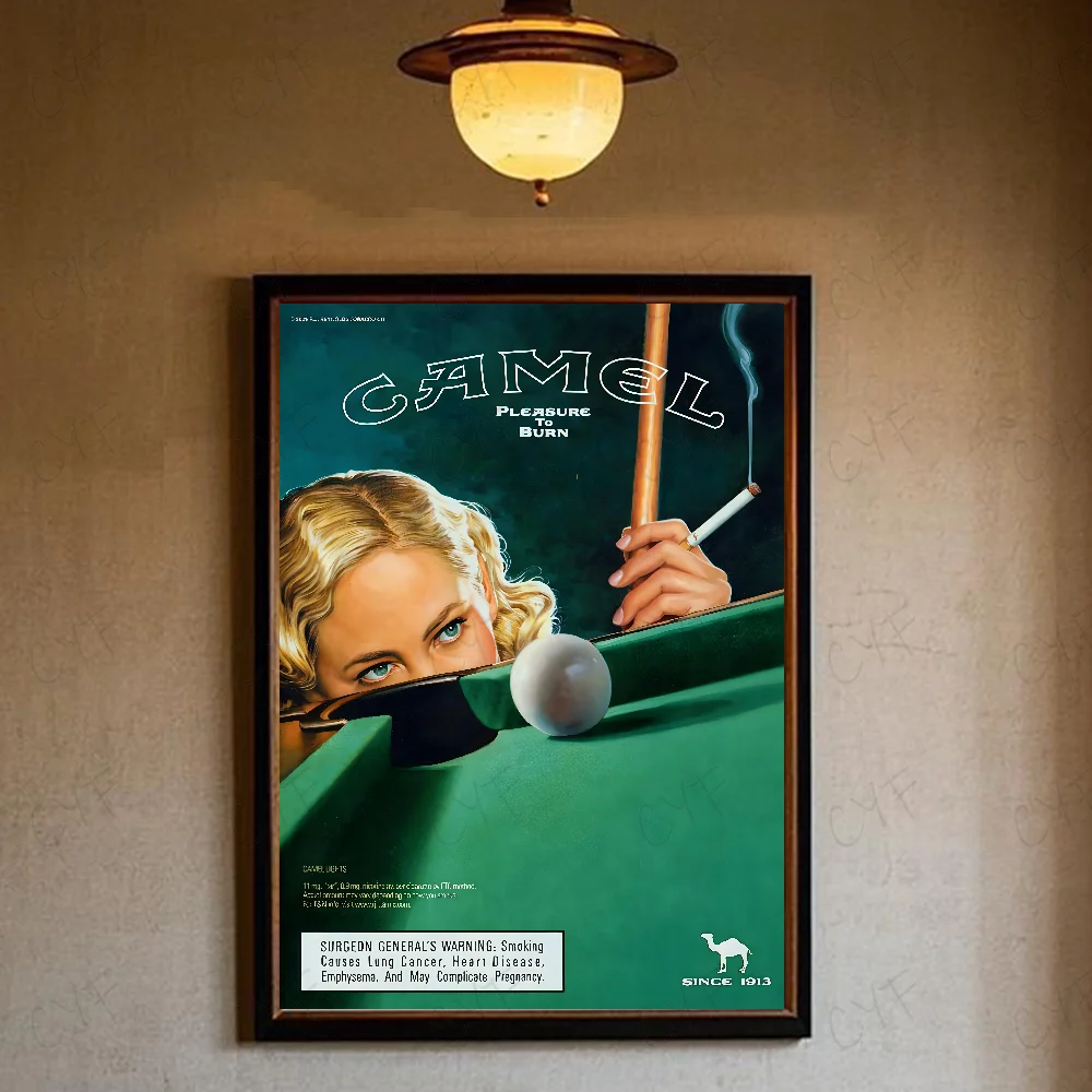 Camel - klasyczny plakat reklamowy w stylu vintage Złoto