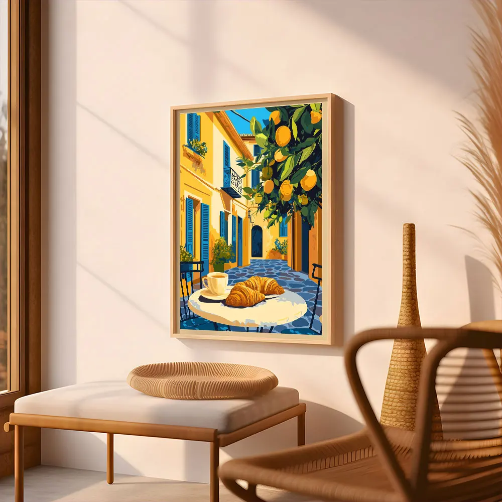 Plakat Capri cytryny La Dolce Vita Burgundia