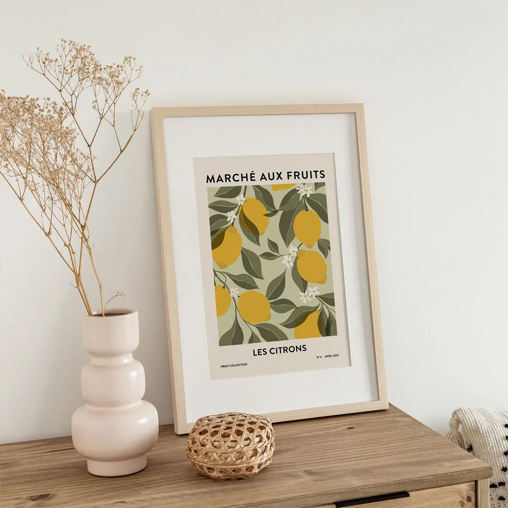 Plakat Capri cytryny La Dolce Vita Czarny