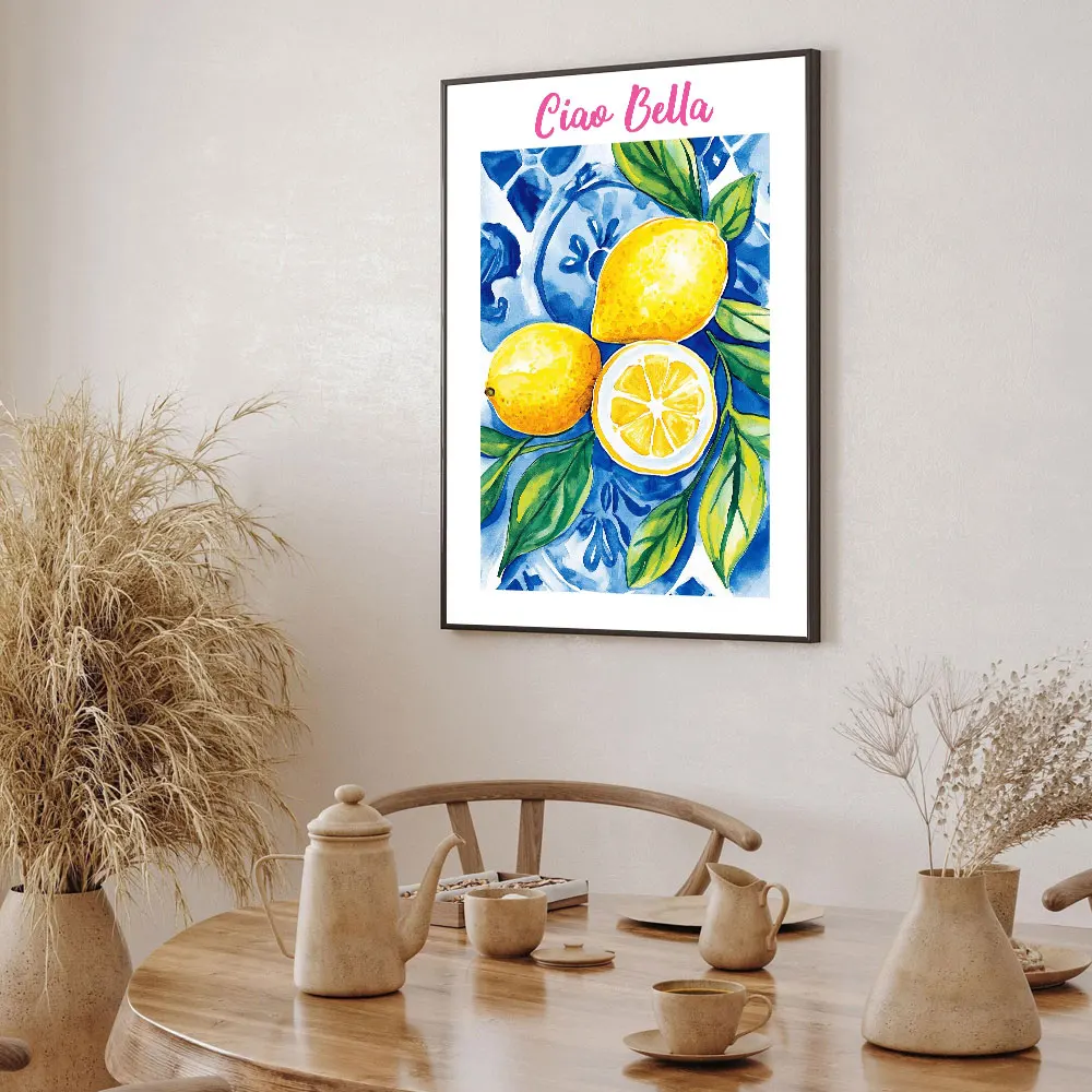 Plakat Capri cytryny La Dolce Vita Fioletowy